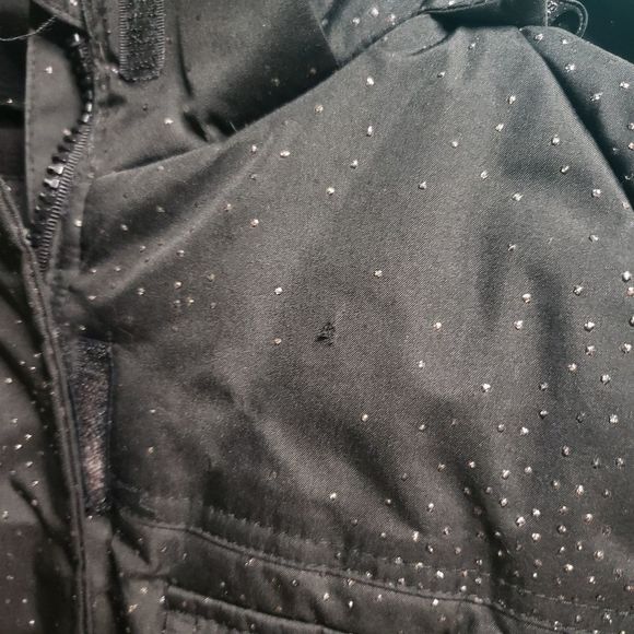 Sportek Girls Black Sparkle Winter Jacket 10 12 - Picture 3 of 5